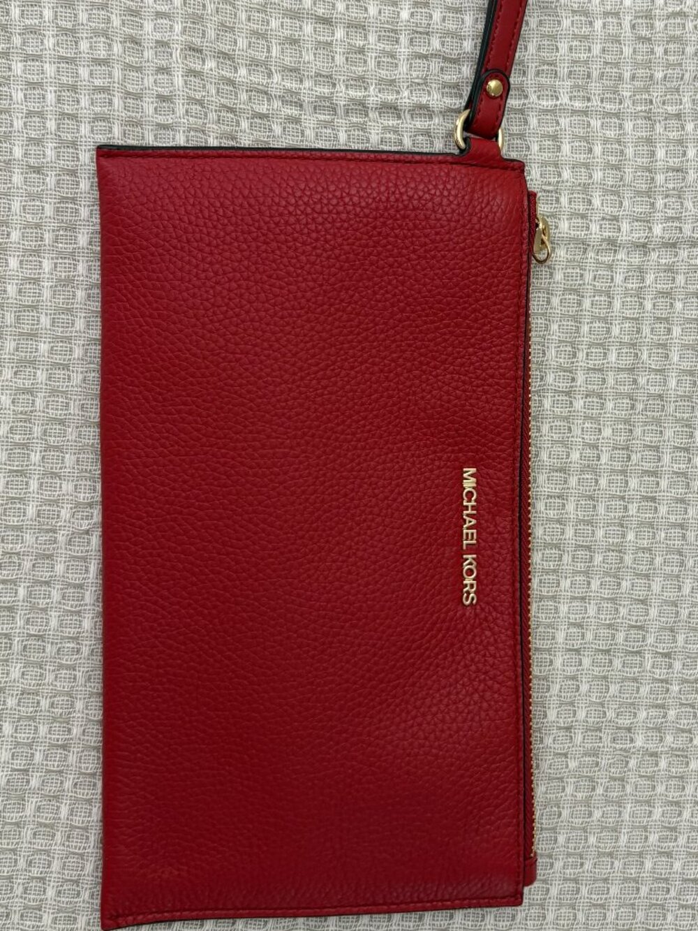 MIchael Kors Red Clutch Bag with Wrist Strap